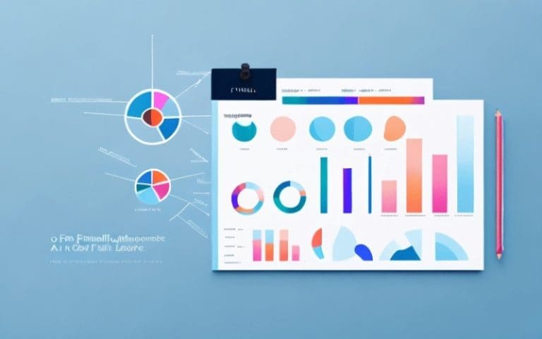 Businesswoman looking at data on two monitors to create funnel chart